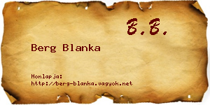 Berg Blanka névjegykártya