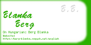 blanka berg business card